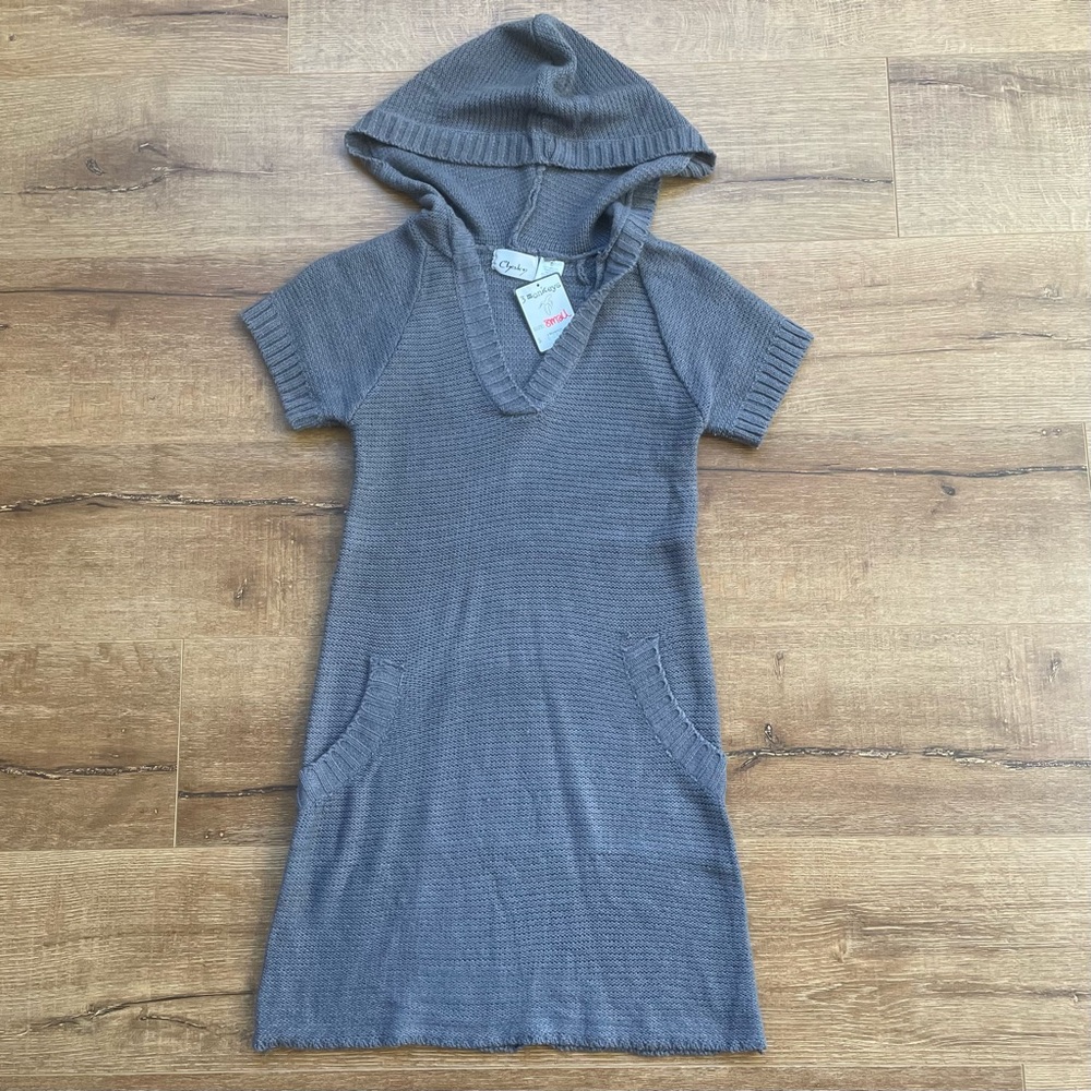 NWT Chesley Grey / Gray  Hooded Knit Sweater Dress in Size Small